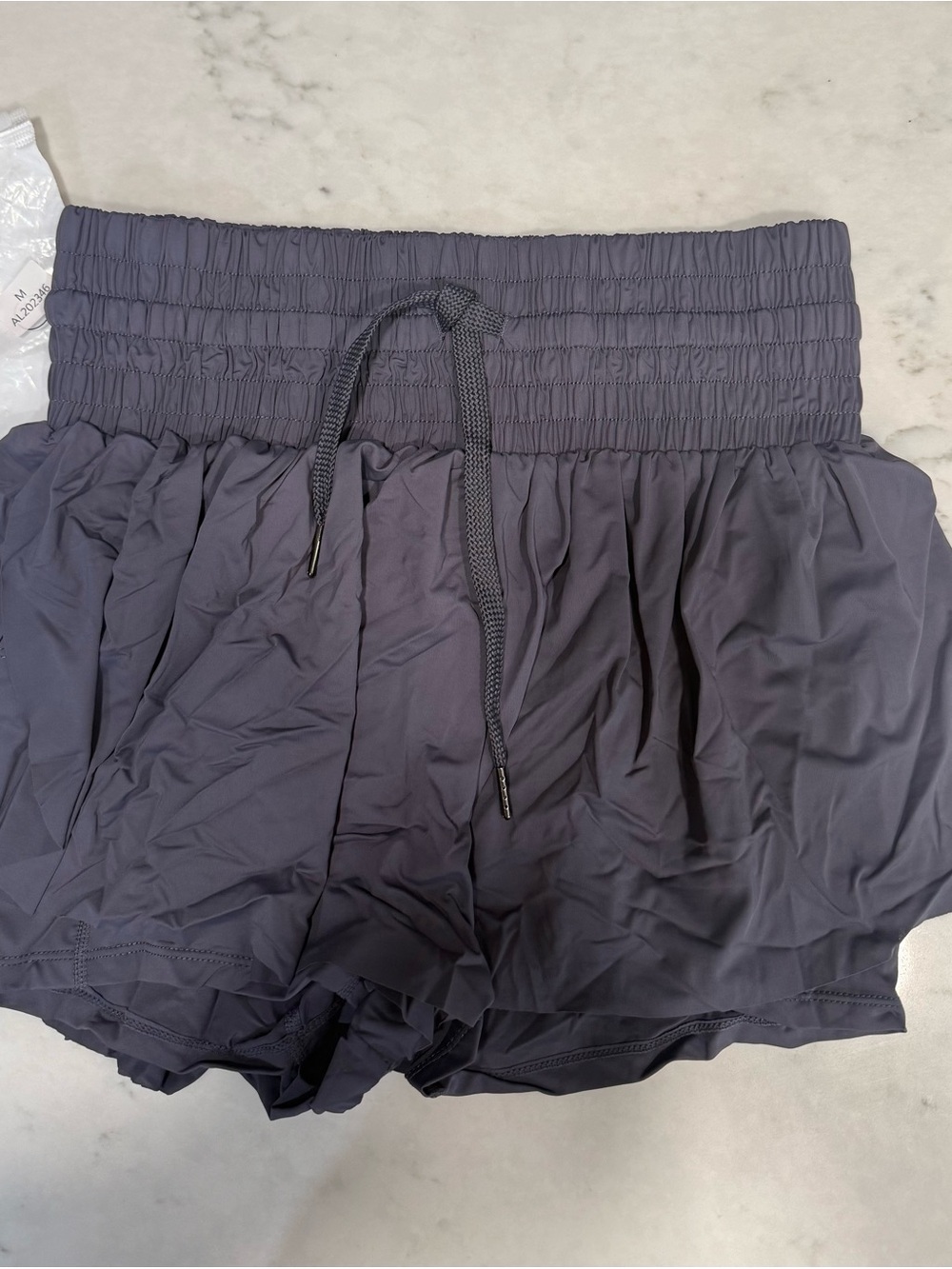 High-Waist Active Shorts in Deep Slate - Women